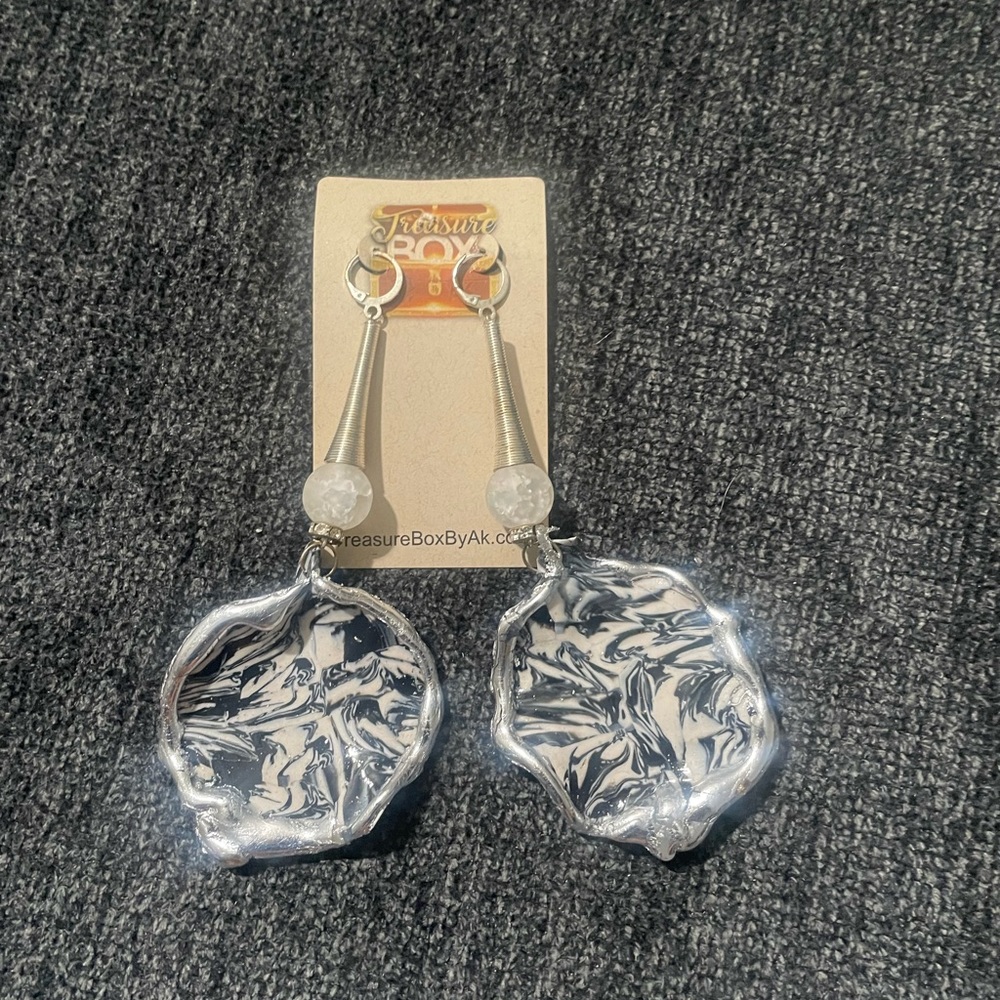 Black and white Tribal earrings